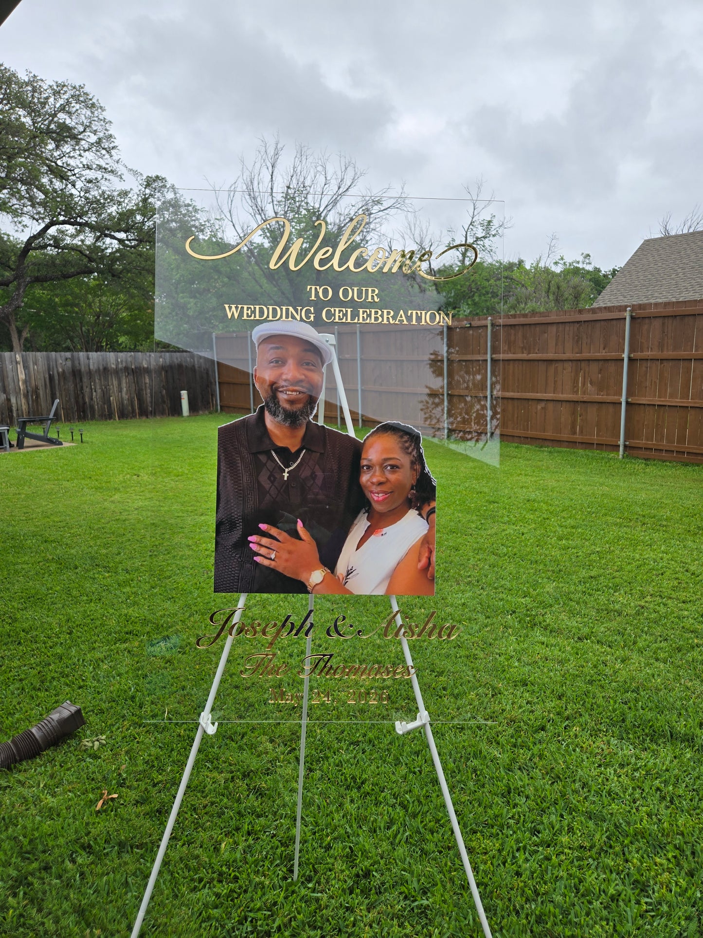 Acrylic Wedding Sign With UV Photo