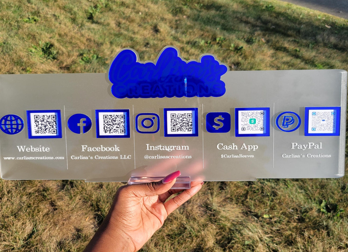 frosted acrylic social media sign