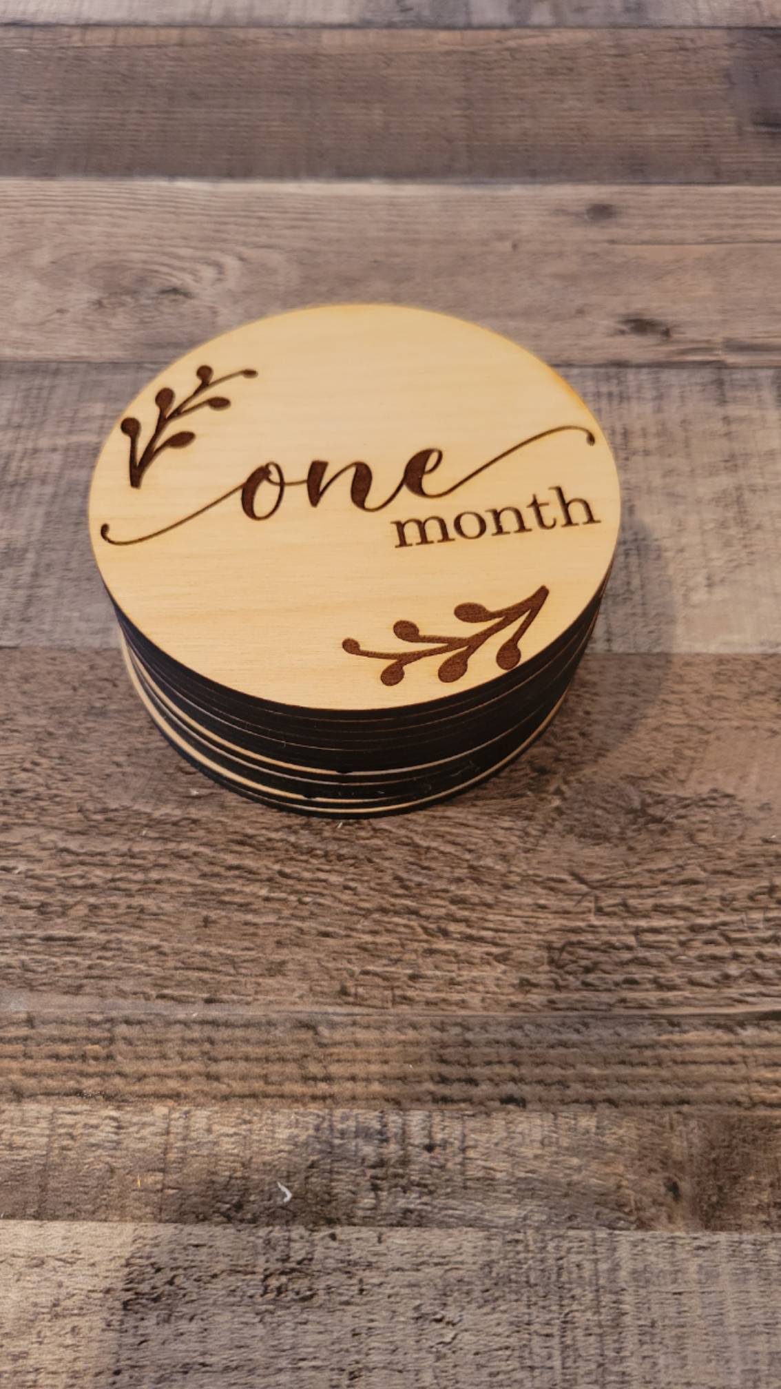 Wood Baby Milestone Discs