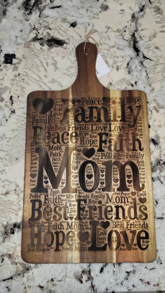 Engraved Mom Cheeseboard