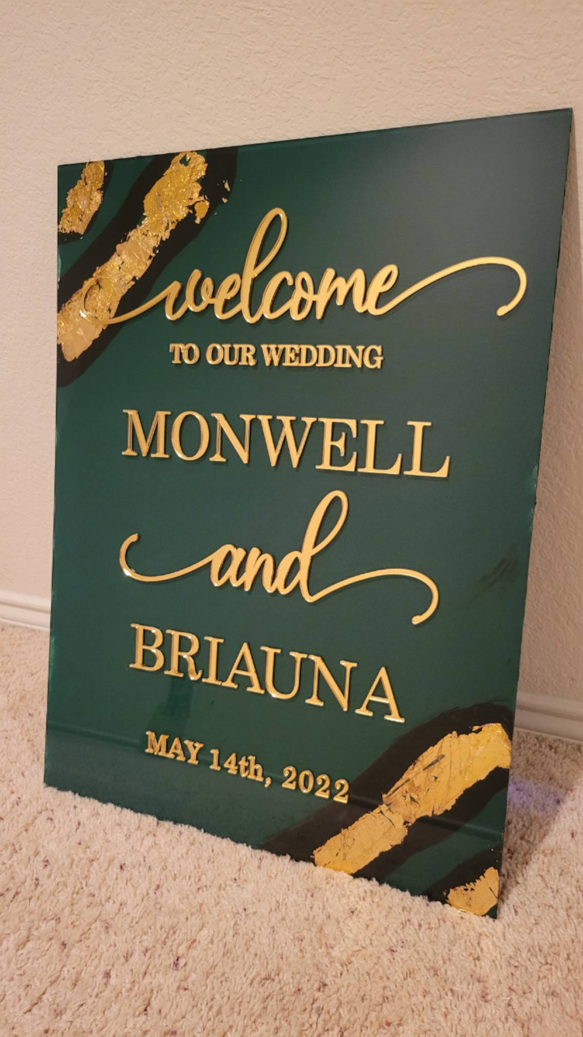 Welcome Wedding Sign Gold Mirror Acrylic Sign Hanging 