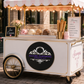 Acrylic business sign on ice cream cart