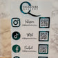 Teal Mirror Social media sign with logo