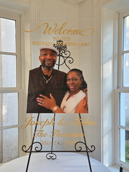 Acrylic Wedding Sign With UV Photo