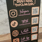 Large Social Media Sign with QR Codes and Icons