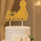 Silhouette Wedding Cake Topper With Long Hair