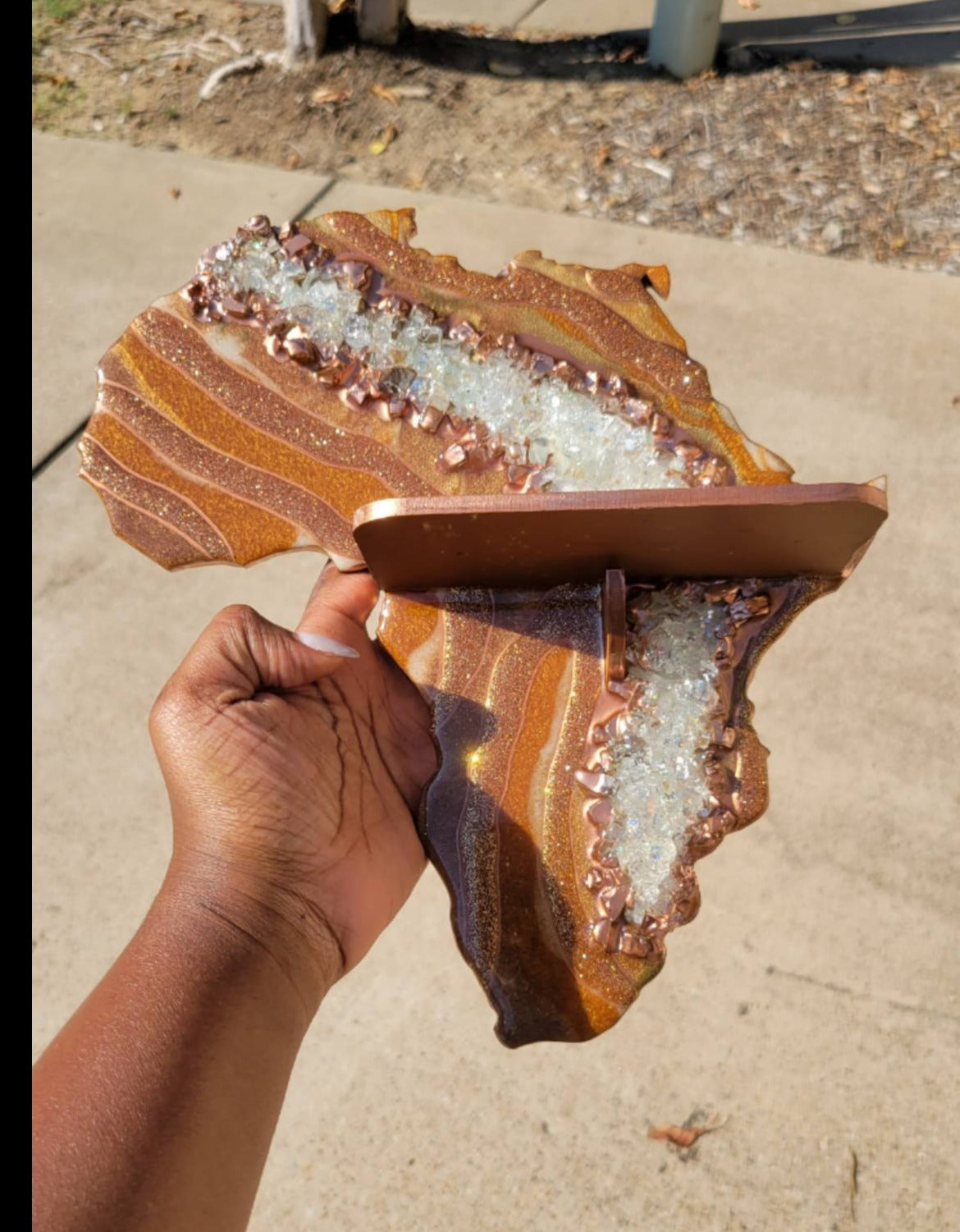 Copper Africa Geode Wall Shelf