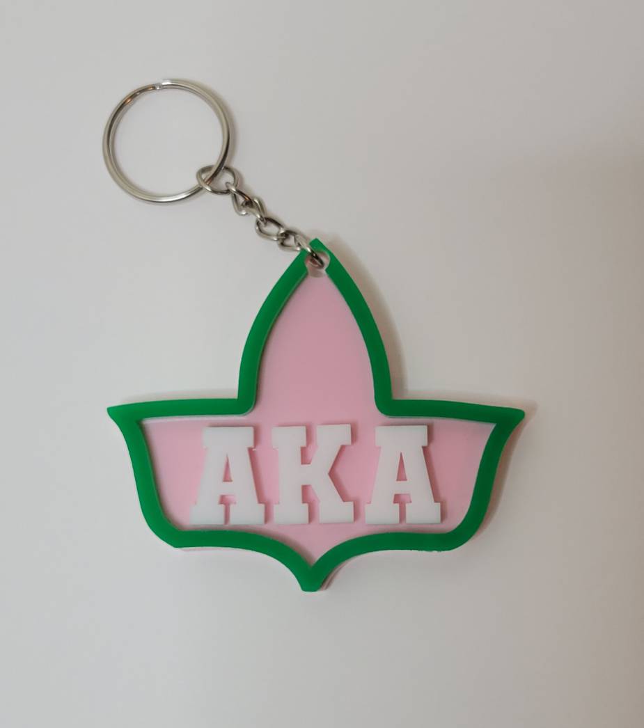 AKA Ivy keychain pink and green