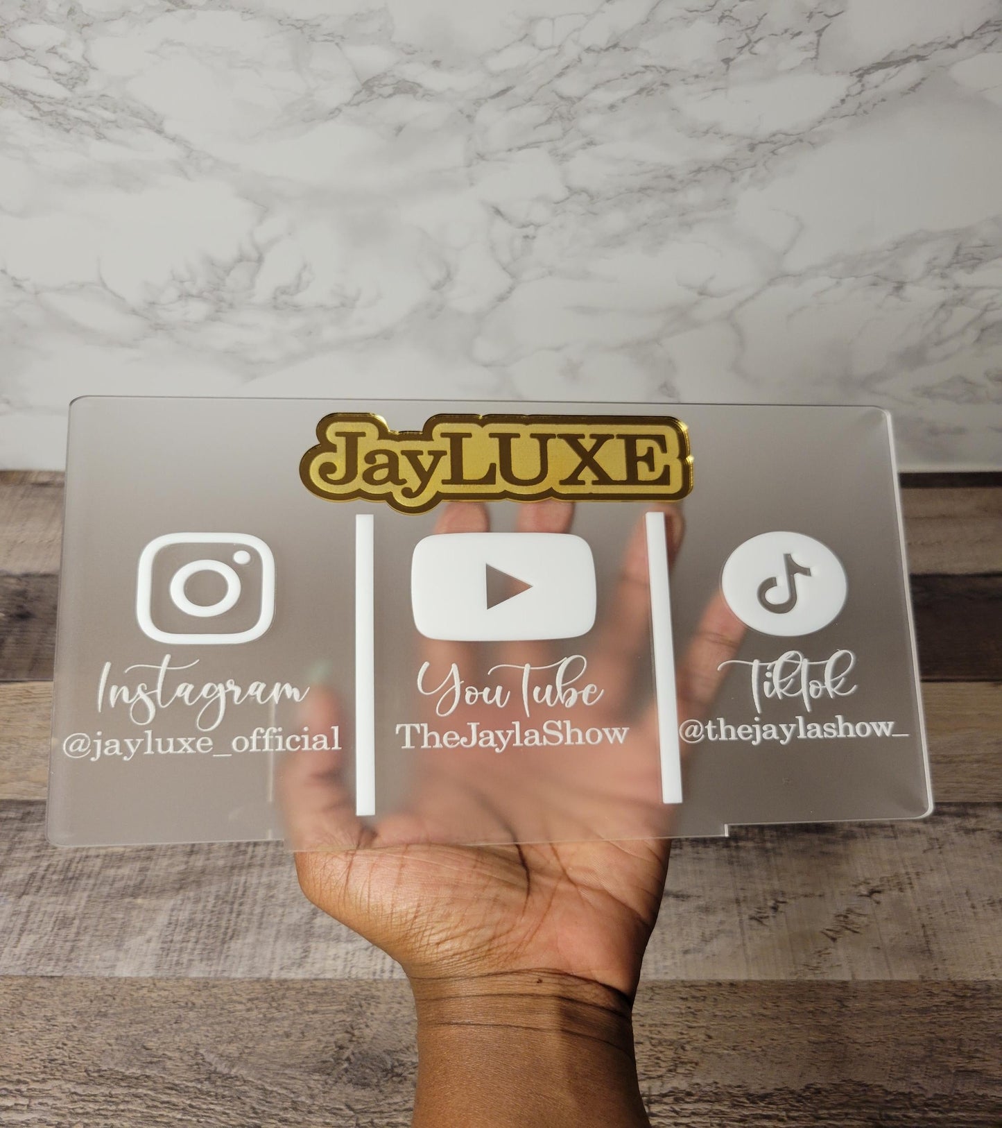 Frosted Acrylic Social Media Sign