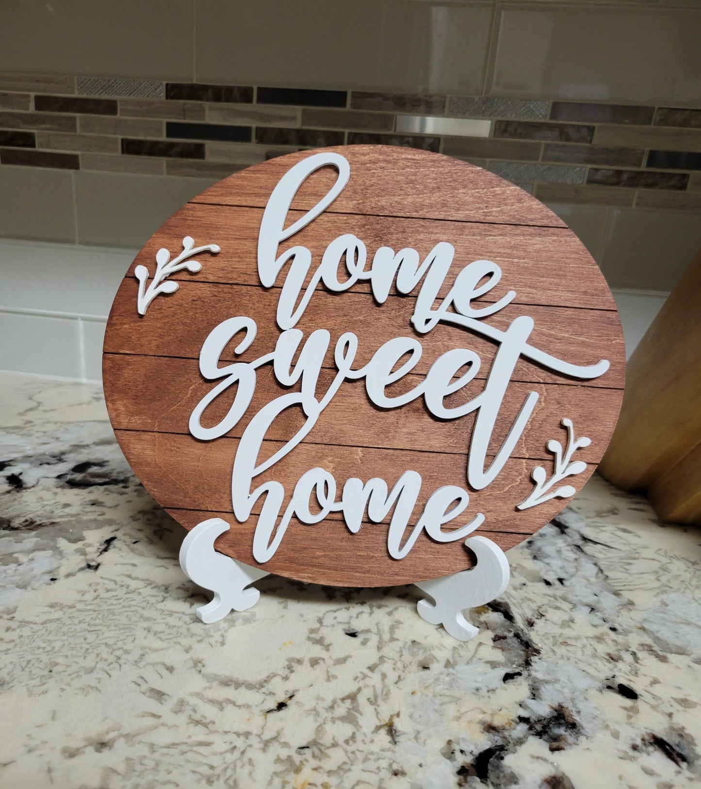 home sweet home wooden sign in cognac