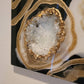3 quartz points 3D section of resin geode painting