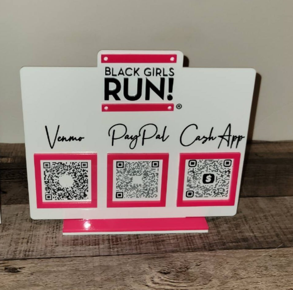 QR code sign with logo