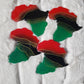 Red, black and green Africa coasters